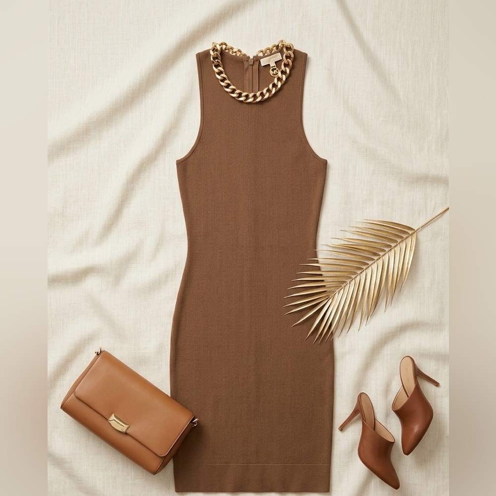 MICHAEL Michael Kors Brown Midi Dress